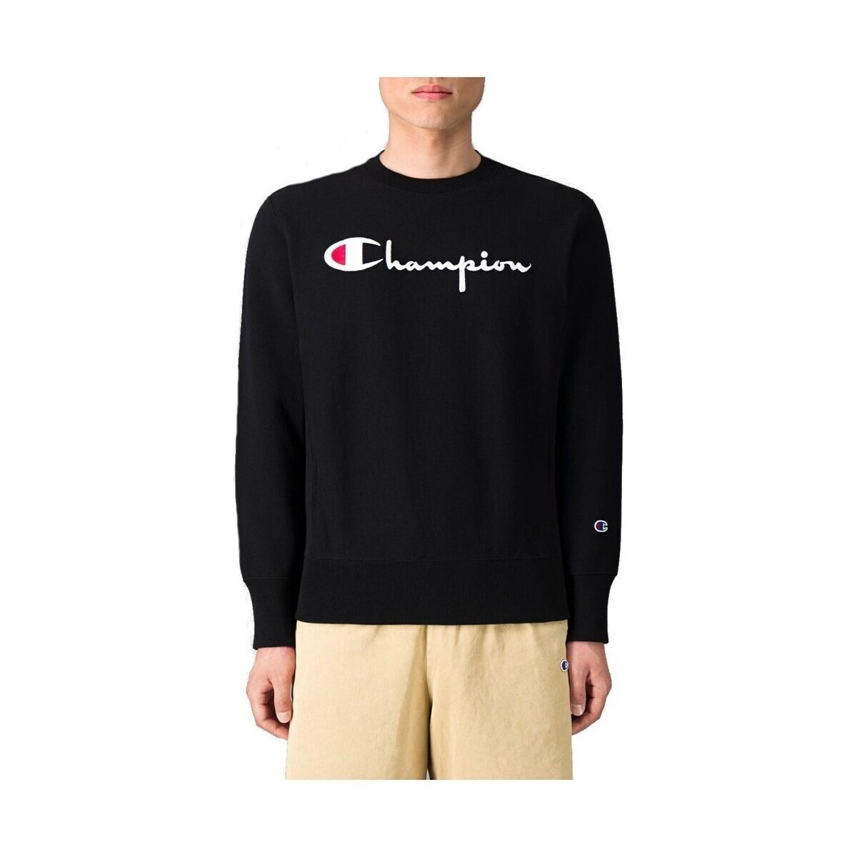 Champion  Reverse Weave Embroidered Script Logo  Černá