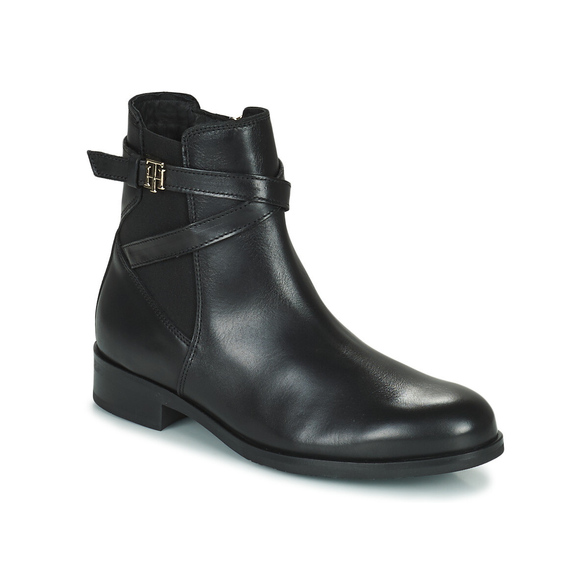 Tommy Hilfiger  TH HARDWARE ON BELT FLAT BOOT  Černá