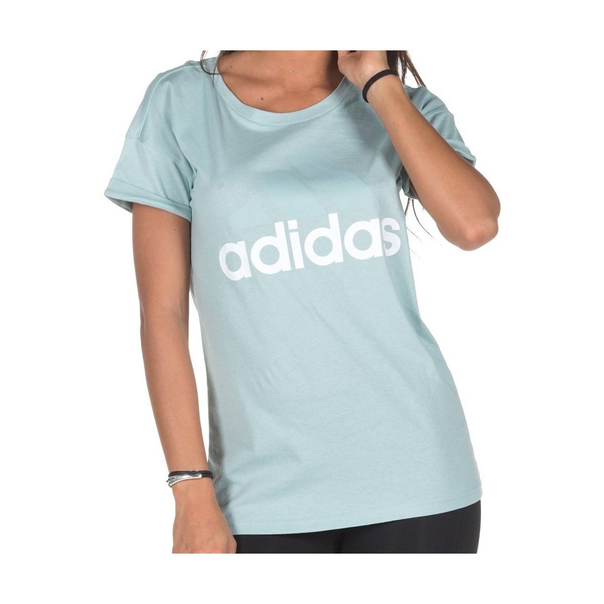adidas  Ess Linear Tee  Modrá