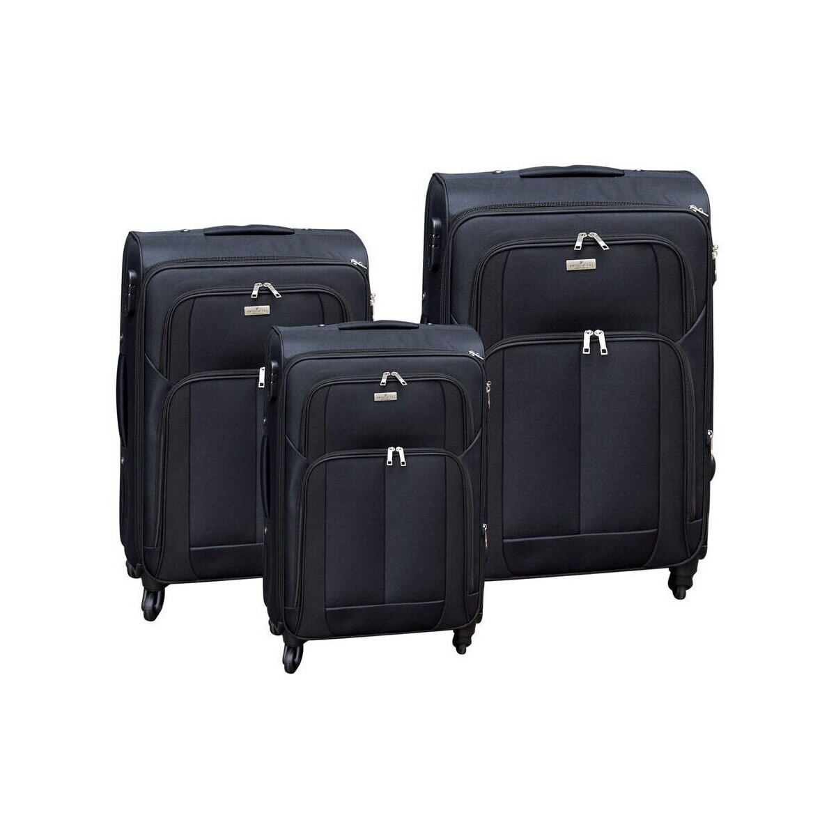 Peterson  Zestaw Trzech Walizek Ptn 5209-set Czarny  Černá