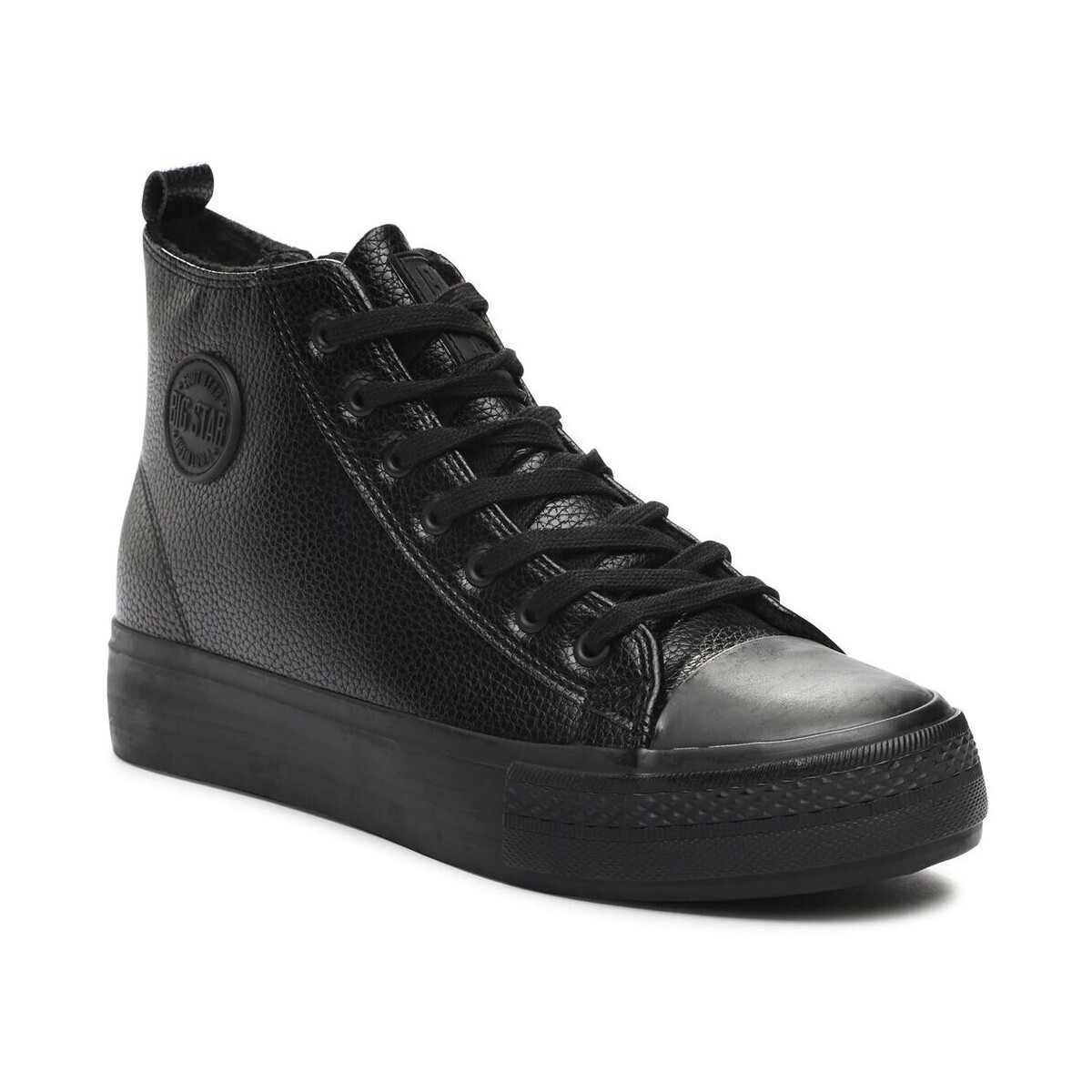 Big Star  Trampki Wysokie Na Platformie Ocieplane M Czarne  Černá