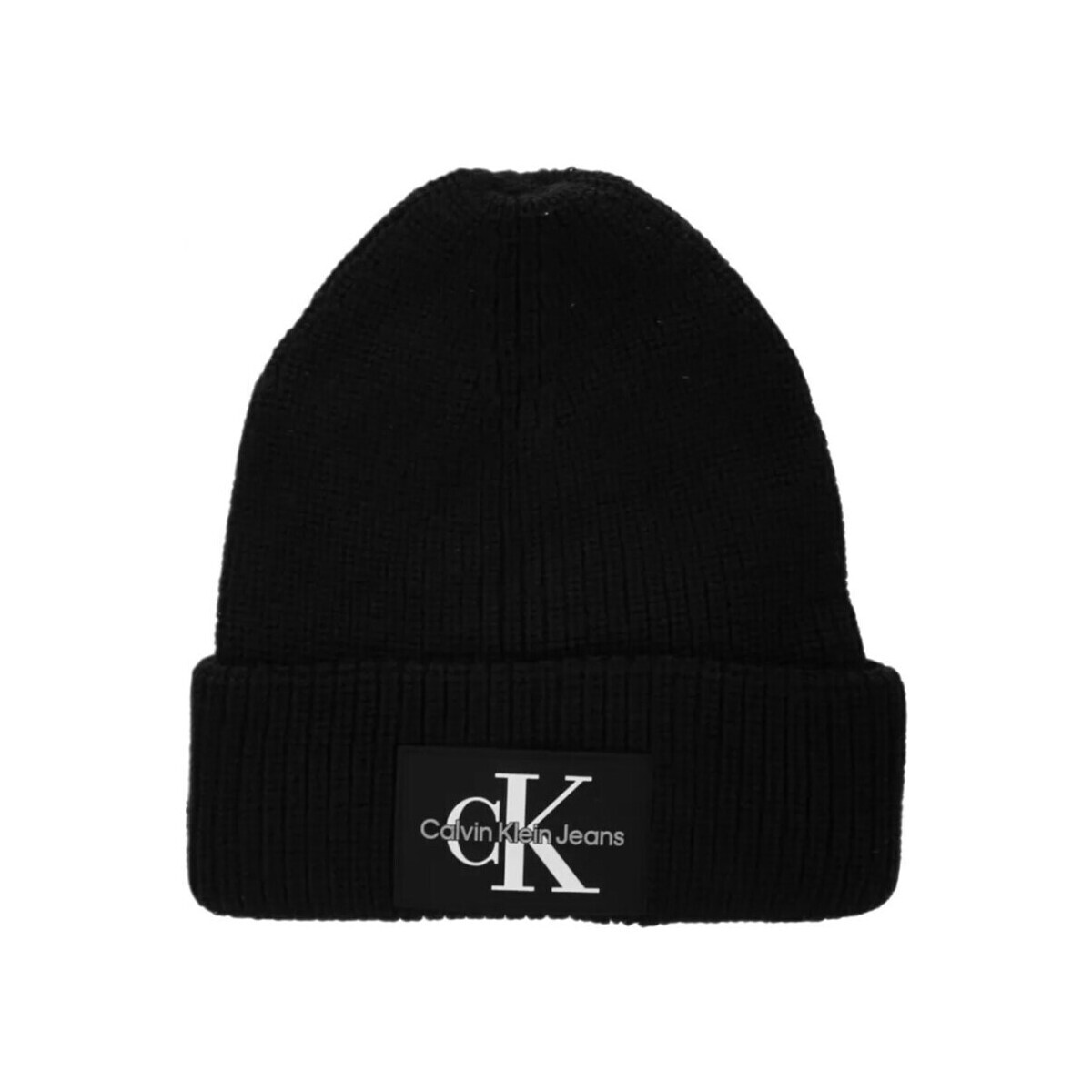 Calvin Klein Jeans  Monologo Beanie  Černá