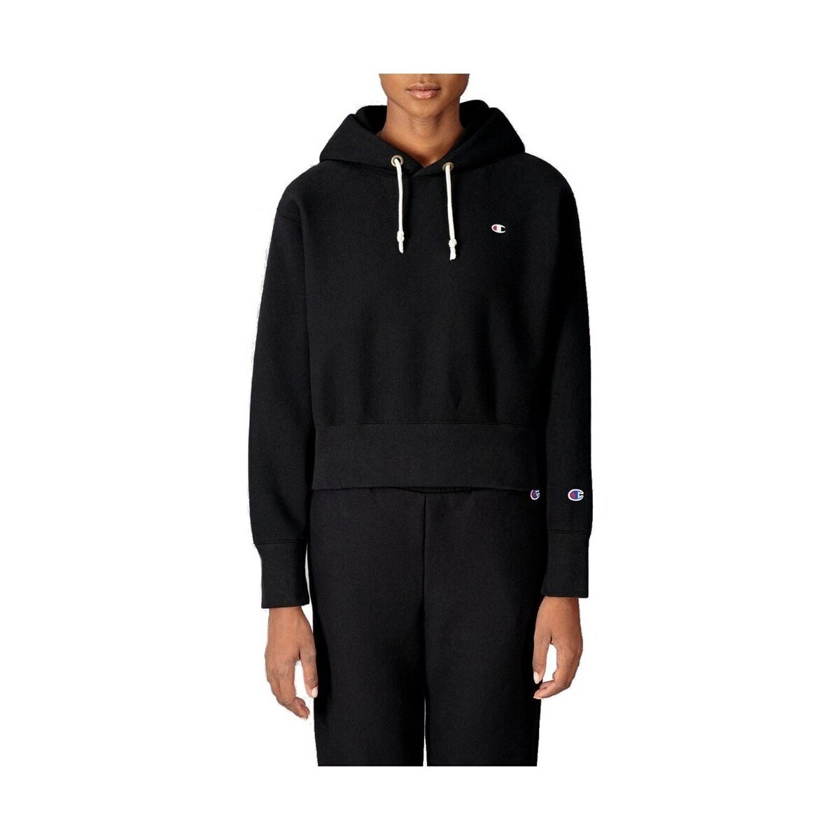 Champion  Wmns Reverse Weave Cropped Hoodie  Černá