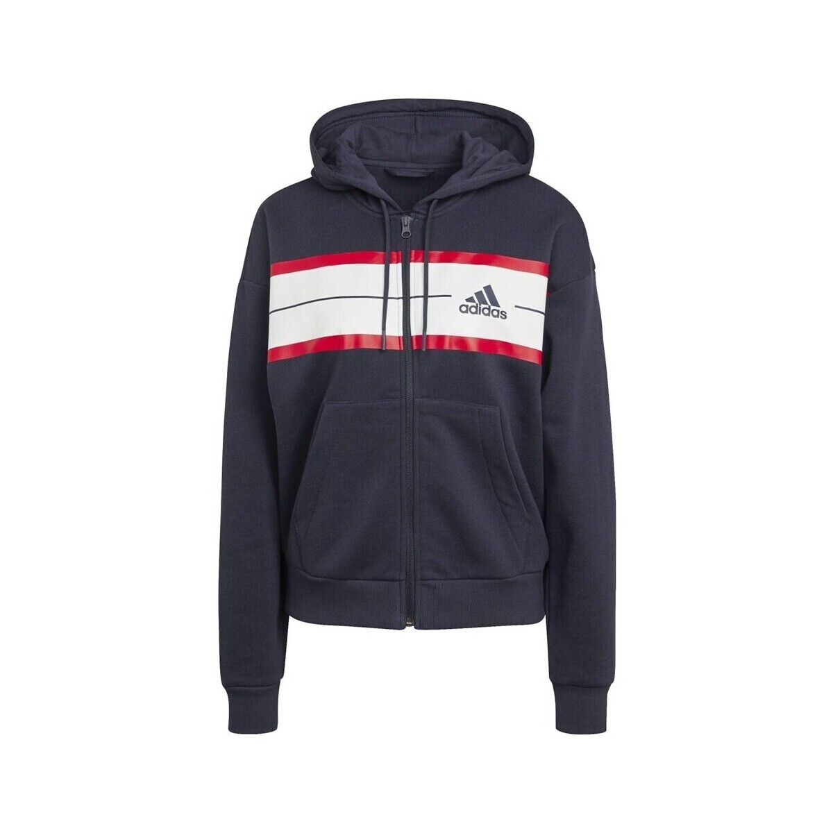 adidas  Essentials Pinstripe Block Fleece  Tmavě modrá