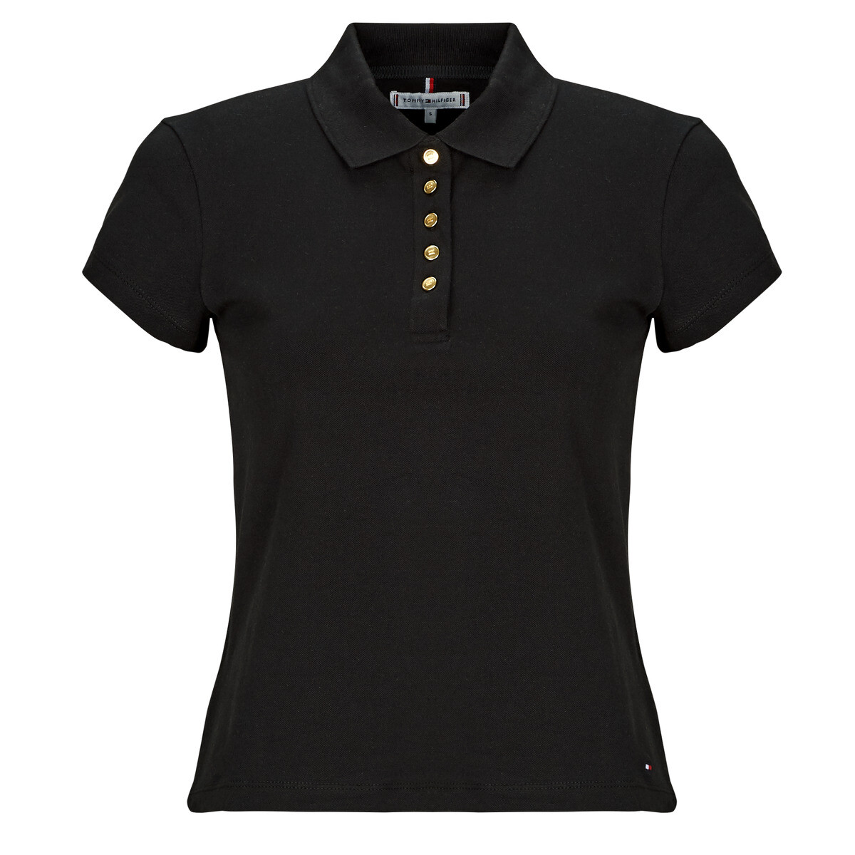 Tommy Hilfiger  GOLD BUTTON SLIM SS POLO  Černá
