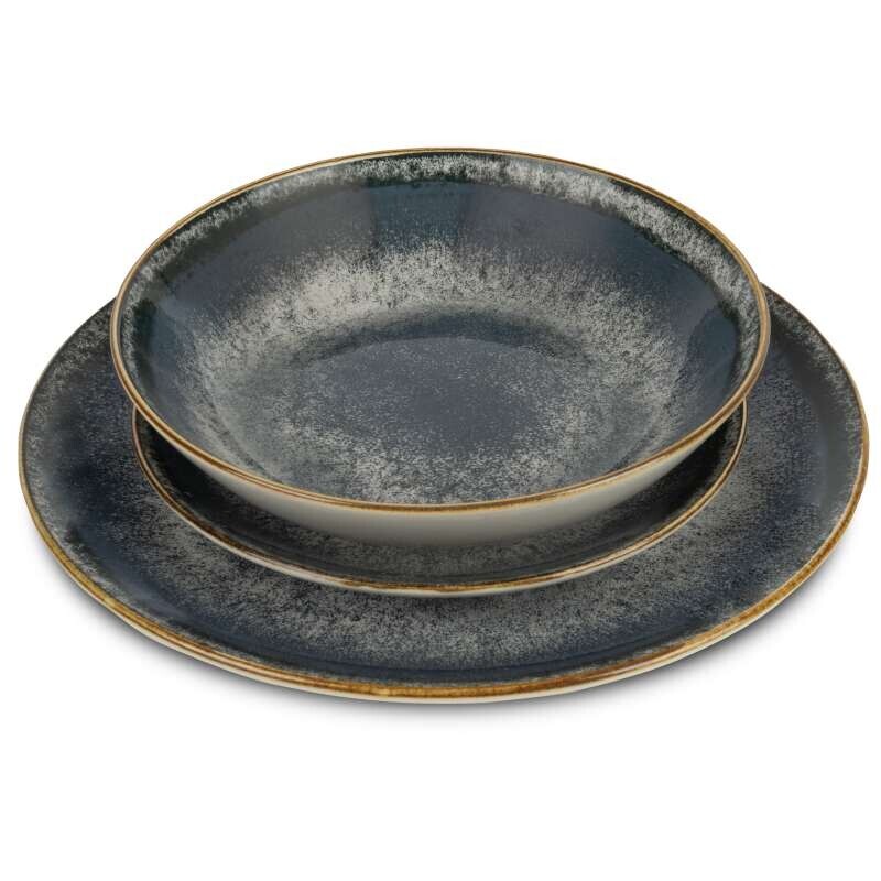 BERLINGERHAUS Jídelní sada talířů 18 ks Aspen Collection šedá BH-10302