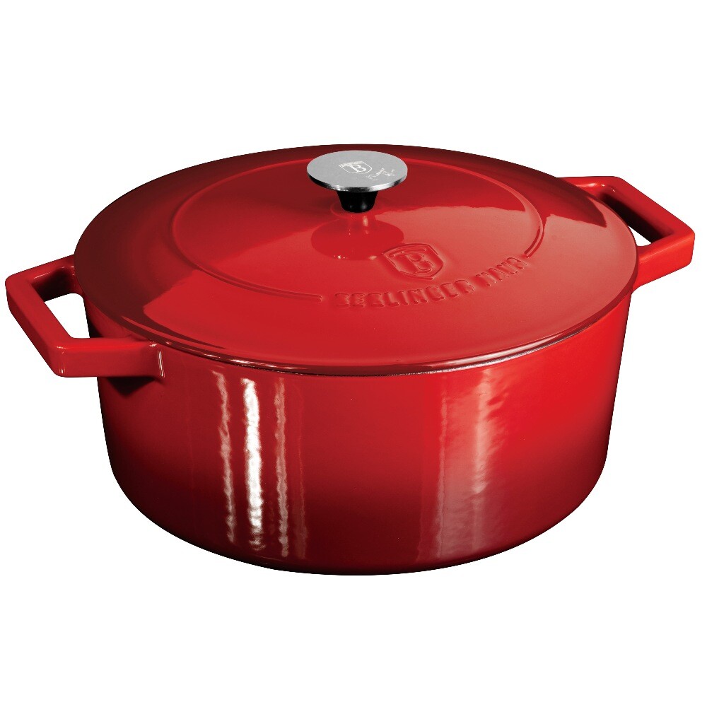 BERLINGERHAUS Pekáč litinový 28 cm Burgundy Metallic Line BH-8643