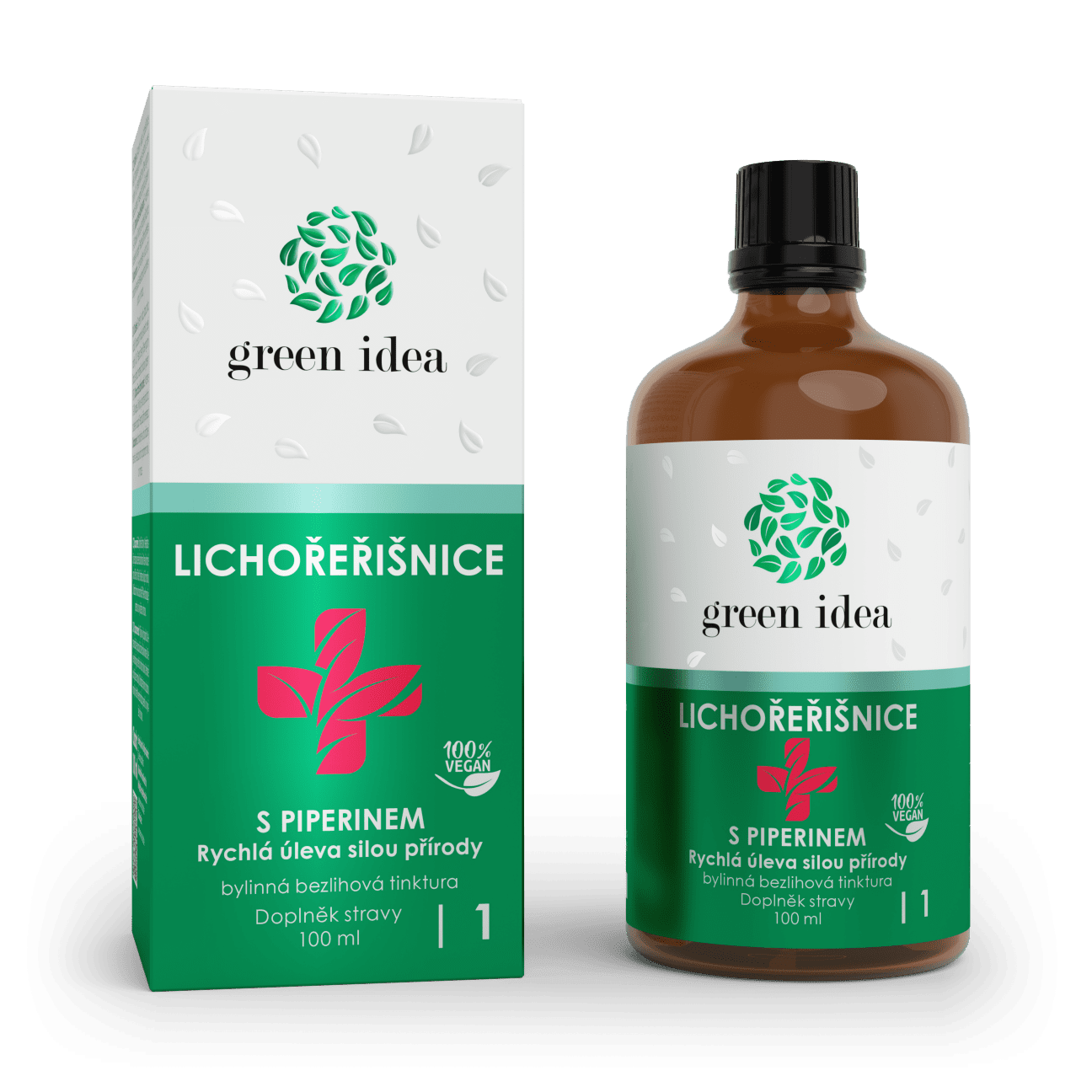Green idea Lichořeřišnice+ s piperinem - bezlihová tinktura 100 ml