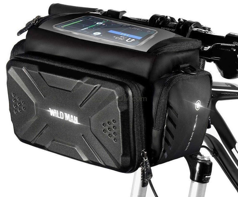 Cestovní pouzdro WILDMAN na řídítka kola se zipem 4L GS6, černá