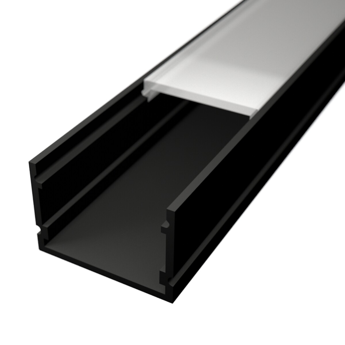 LED Solution Nástěnný profil pro LED pásky N2 černý Vyberte variantu a délku: Profil bez difuzoru 1m LP107B-1M