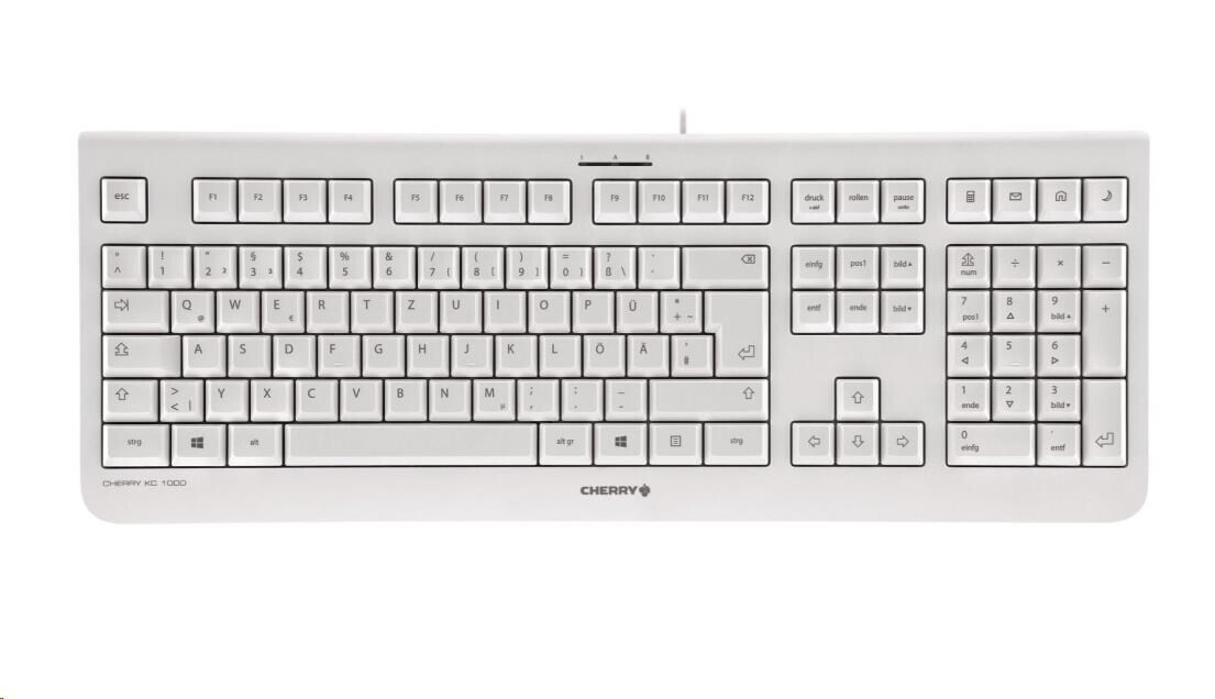 CHERRY klávesnice KC 1000, USB, EU, světle šedá
