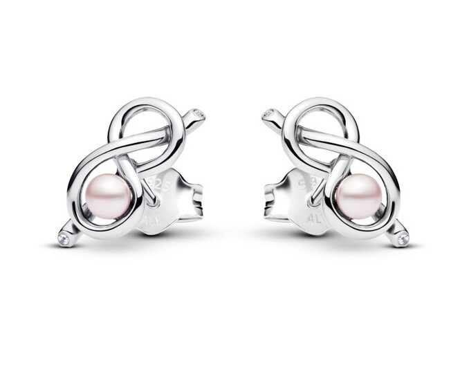 Pandora Stříbrné náušnice Uzel nekonečna Moments 293761C01