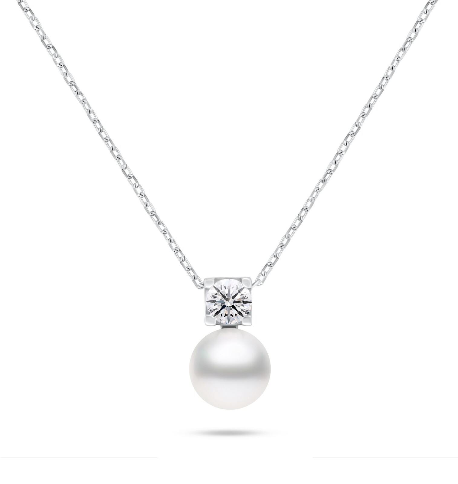 Brilio Silver Stříbrný náhrdelník s pravou perlou a kubickým zirkonem NCL212W