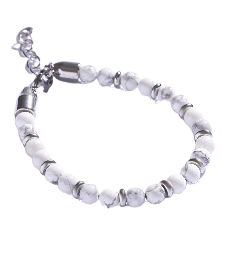 Marc Malone Pánský korálkový náramek s howlitem MCGB5006