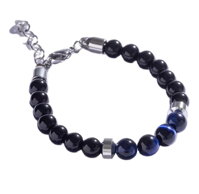 Marc Malone Stylový korálkový náramek s modrým tygřím okem MCGB5022