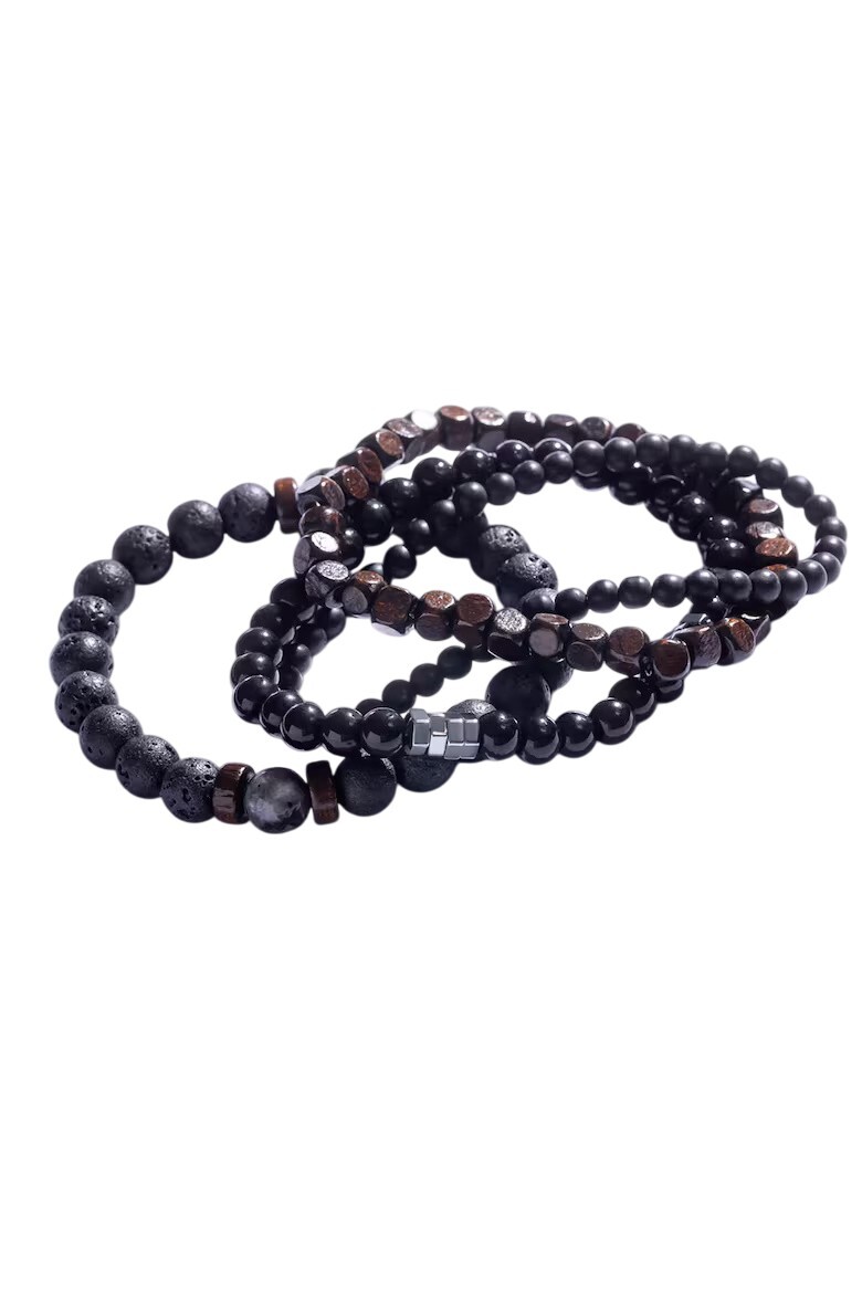 Marc Malone Sada korálkových náramků s minerálními kameny MCGB5091