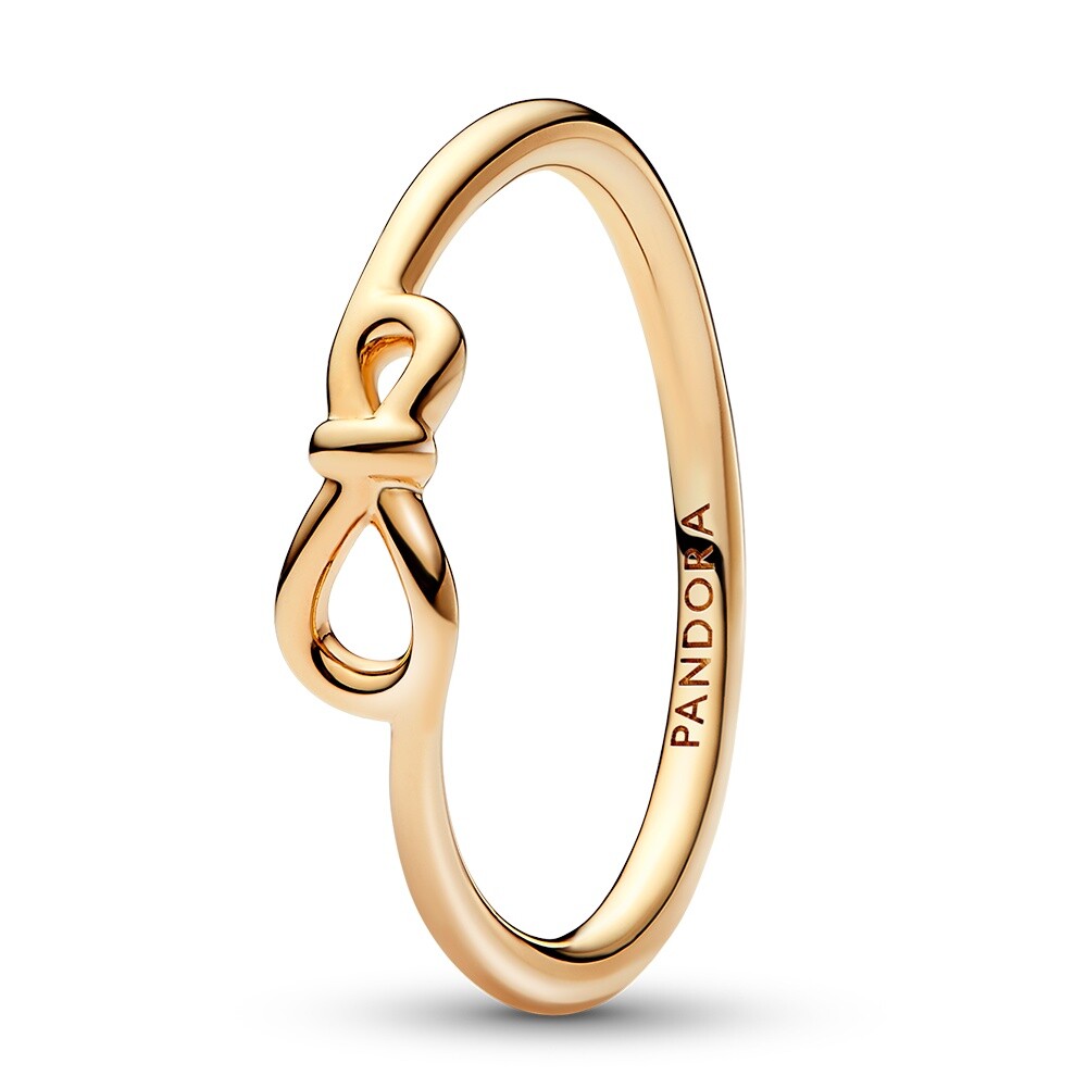 Pandora Pozlacený prsten Uzel nekonečna Shine Moments 168898C00 48 mm