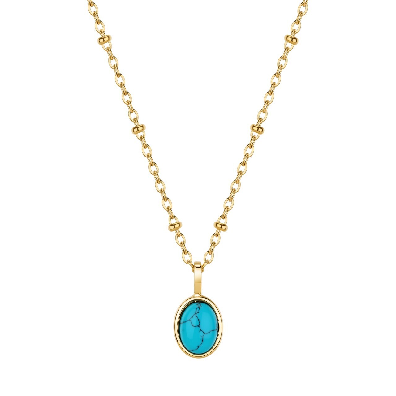 Brosway Něžný ocelový náhrdelník s tyrkysem Essential BNL132