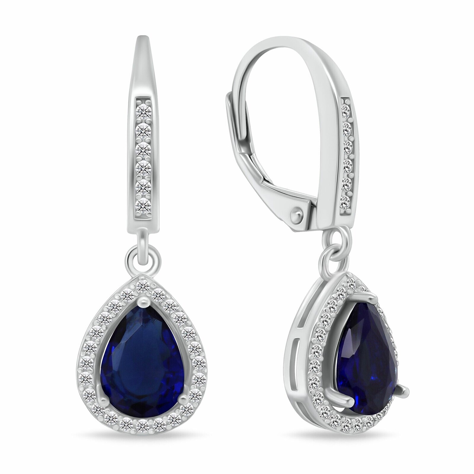 Brilio Silver Třpytivé stříbrné náušnice s modrými zirkony EA1192WB