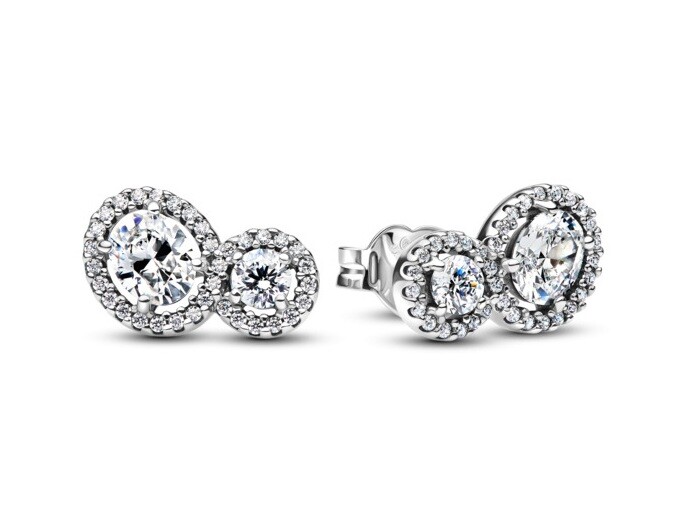 Pandora Stříbrné náušnice Objímající aureola Timeless 293774C01
