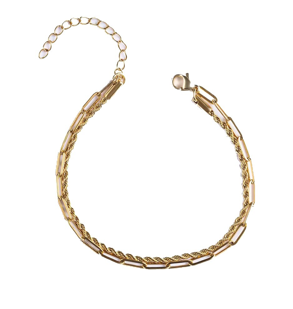 Emily Westwood Elegantní dvojitý náramek z pozlacené oceli Elysian EWB250190G