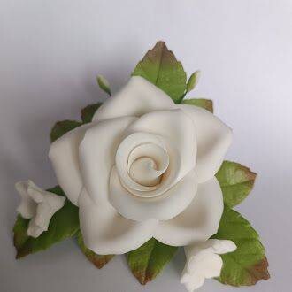 Cukrová růže - bílá - K Decor