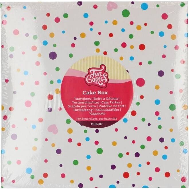 Dortová krabice konfety 25x25x15cm - FunCakes