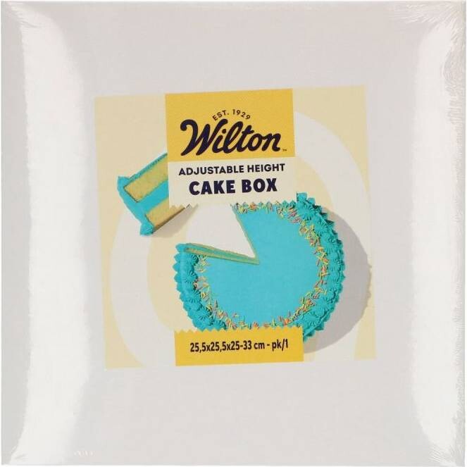 Dortová krabice bílá 25,5x25,5x25-33cm - Wilton