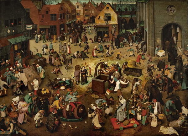 Pieter the Elder Bruegel Obrazová reprodukce Fight between Carnival and Lent, 1559, Pieter the Elder Bruegel, 40 × 30 cm