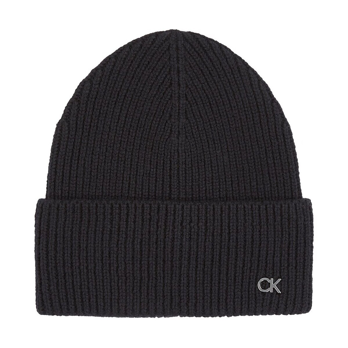 Calvin Klein Jeans  Ck Metal Chunky Rib Beanie  Černá