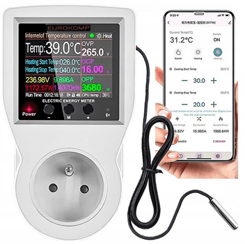 Termostat EUROKOMP E6258 WiFi Tuya zásuvkový s čidlem