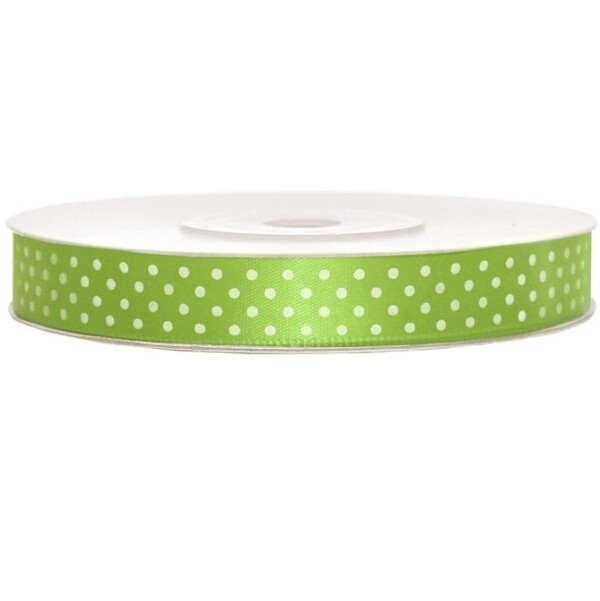 Stuha saténová Zelené jablko 12 mm x 25 m