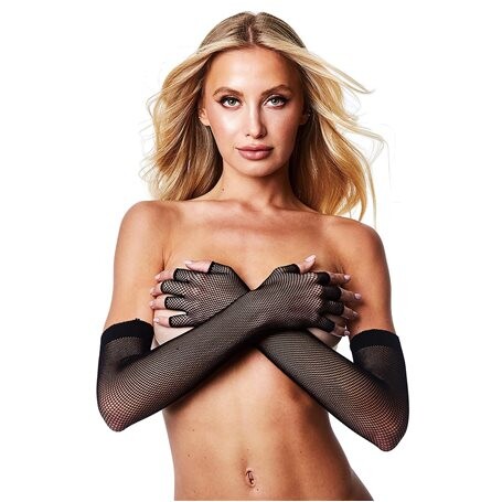 Rukavice Baci Lingerie FINGERLESS FISHNET OPERA černé Baci