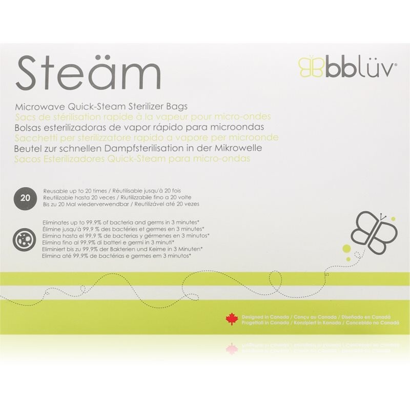 BBLÜV Steäm sterilizační sáčky do mikrovlnné trouby 24 x 21 cm 6 ks