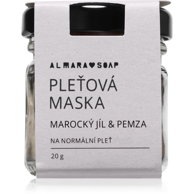 Almara Soap Face peelingová pleťová maska pro normální pleť Moroccan clay & pumice 20 g