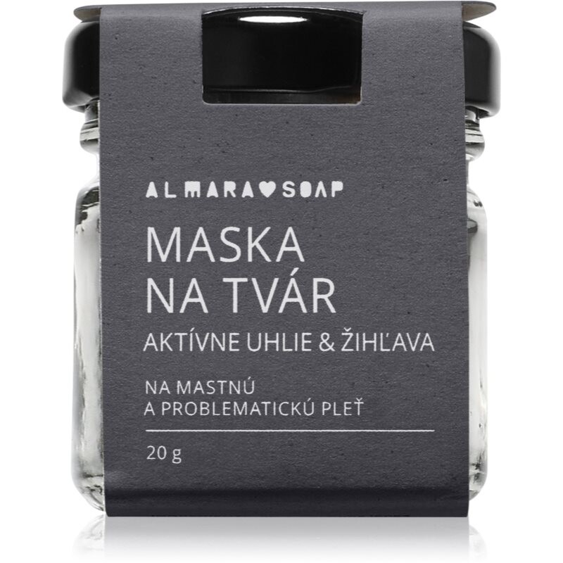 Almara Soap Face pleťová maska pro mastnou a problematickou pleť charcoal & nettle 20 g