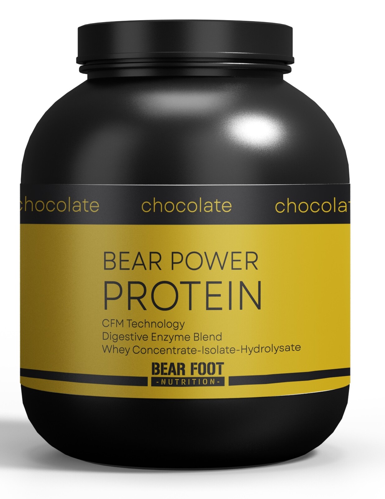 Bear Foot Bear Power Protein 2300g, syrovátkový koncentrát CFM, izolát a hydrolyzát, Čokoláda