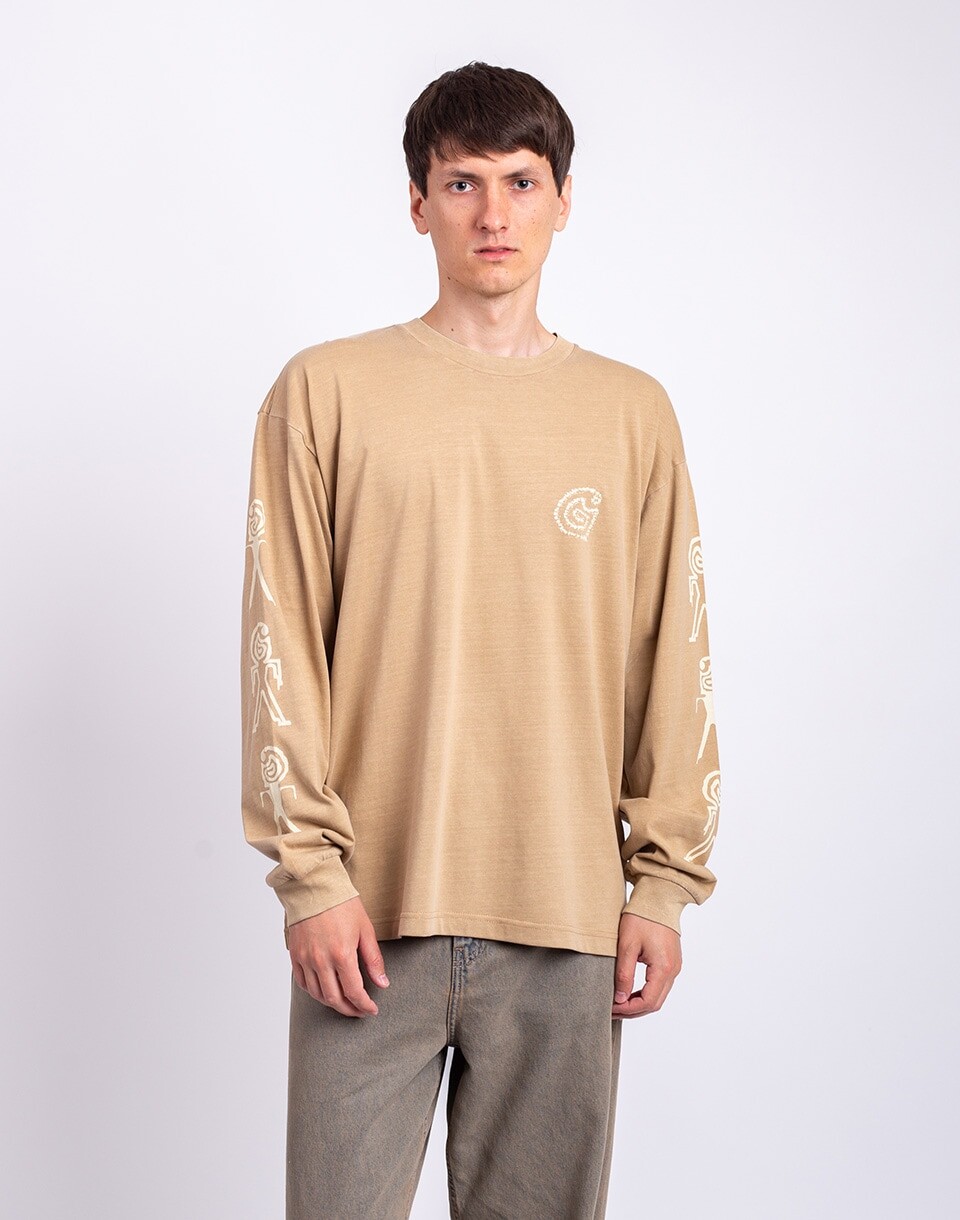 Carhartt WIP L/S Terrestrial T-Shirt Dusty H Brown/Natural pigment dyed XL