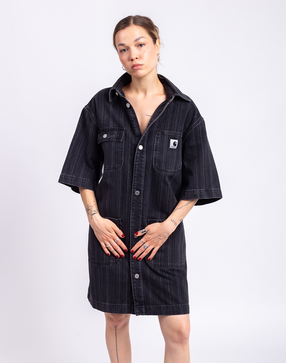 Carhartt WIP W' Rylan Dress Rylan stripe, black stone washed XS