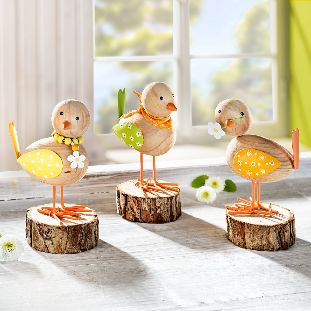 Weltbild Dekorační figurky Jarní ptáčci, sada 3 ks
