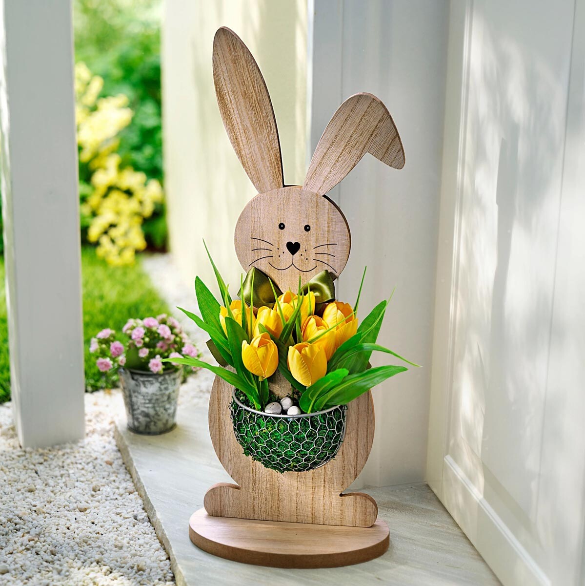 Weltbild Dekorativní velikonoční zajíček Rosalie s květinami