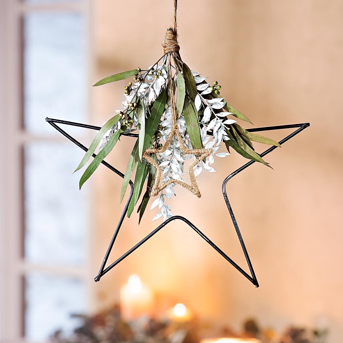 Weltbild Kovová hvězda se sušenými květinami