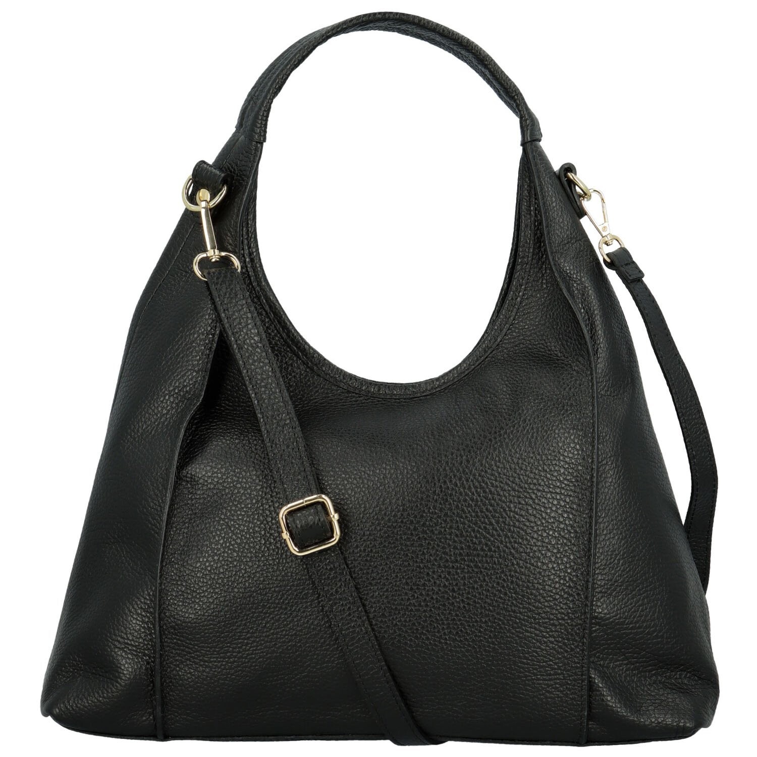 Trendy dámská kožená kabelka na rameno Shammi, černá