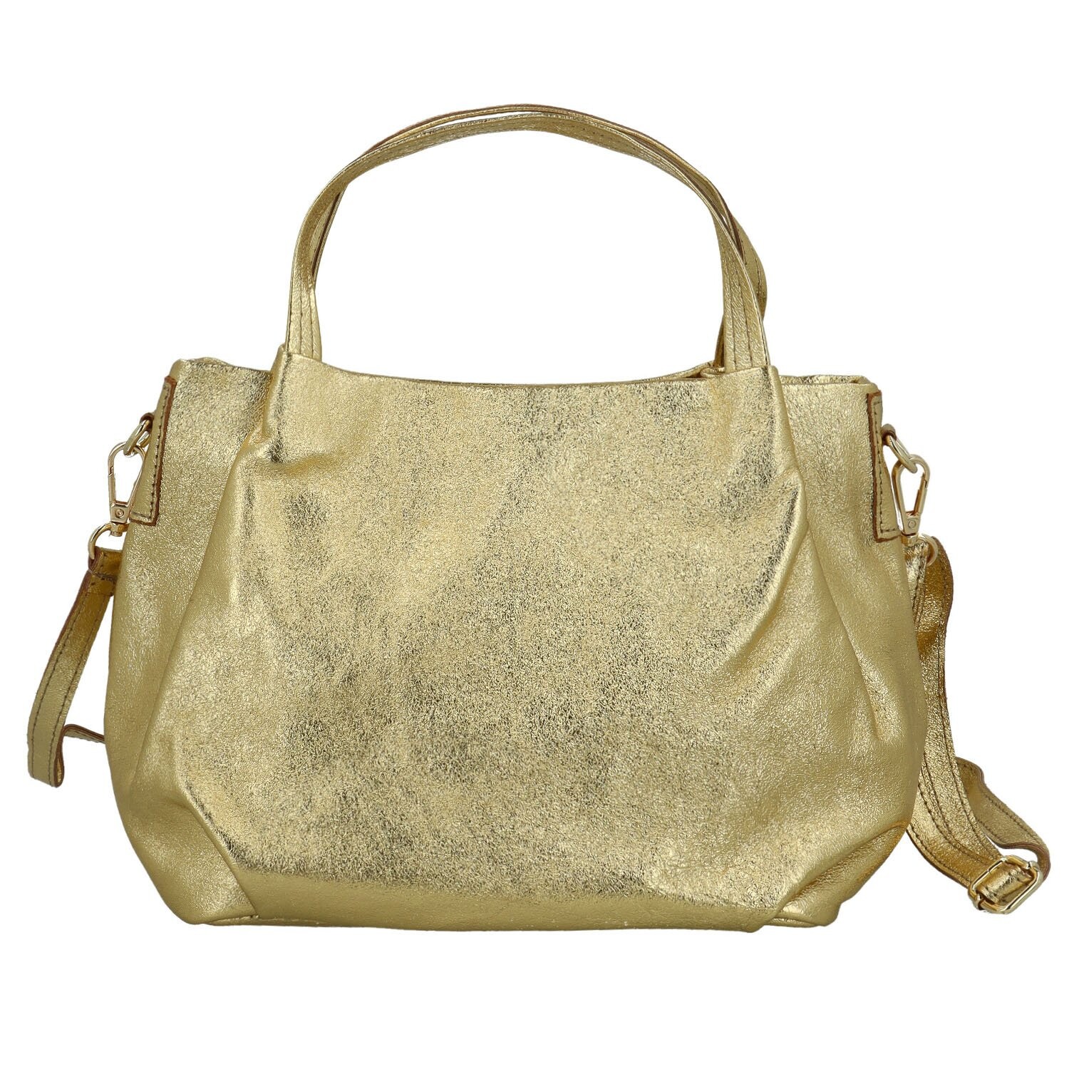 Luxusní dámská kožená kabelka do ruky Lavia, zlatá