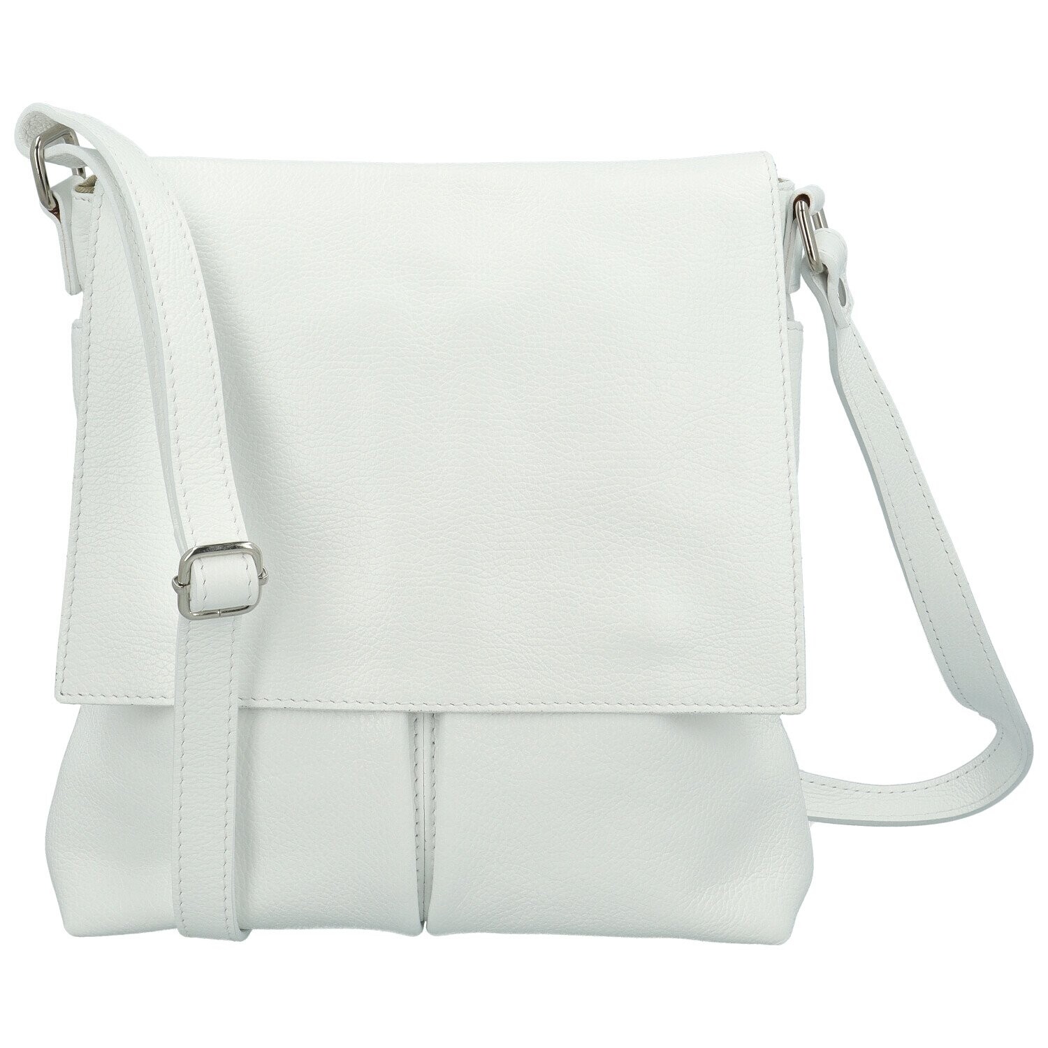 Stylová dámská kožená crossbody taška Carlon, bílá