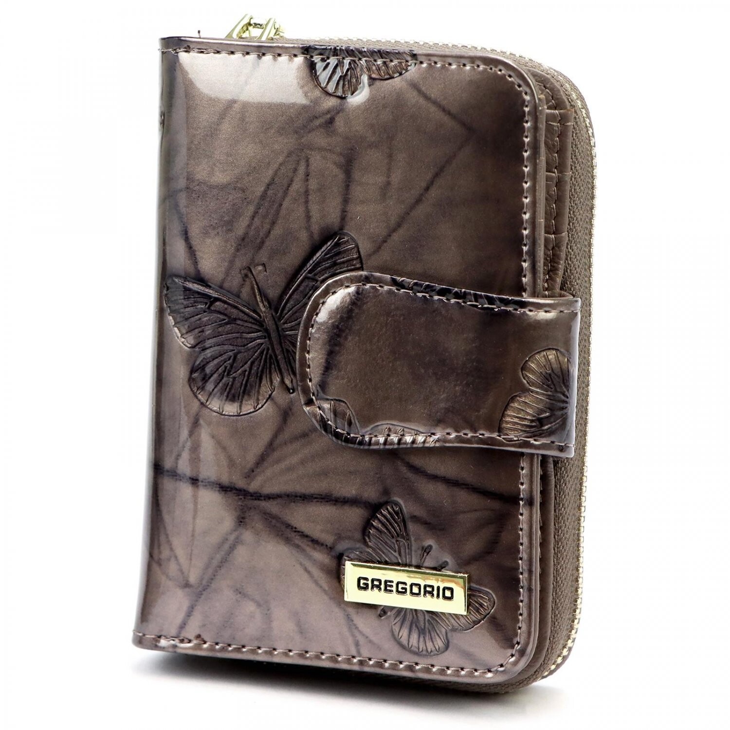 Luxusní dámská kožená peněženka Gregorio Santina, šedá