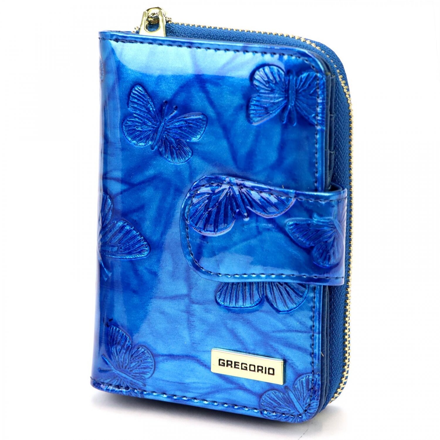 Luxusní dámská kožená peněženka Gregorio Santina, modrá