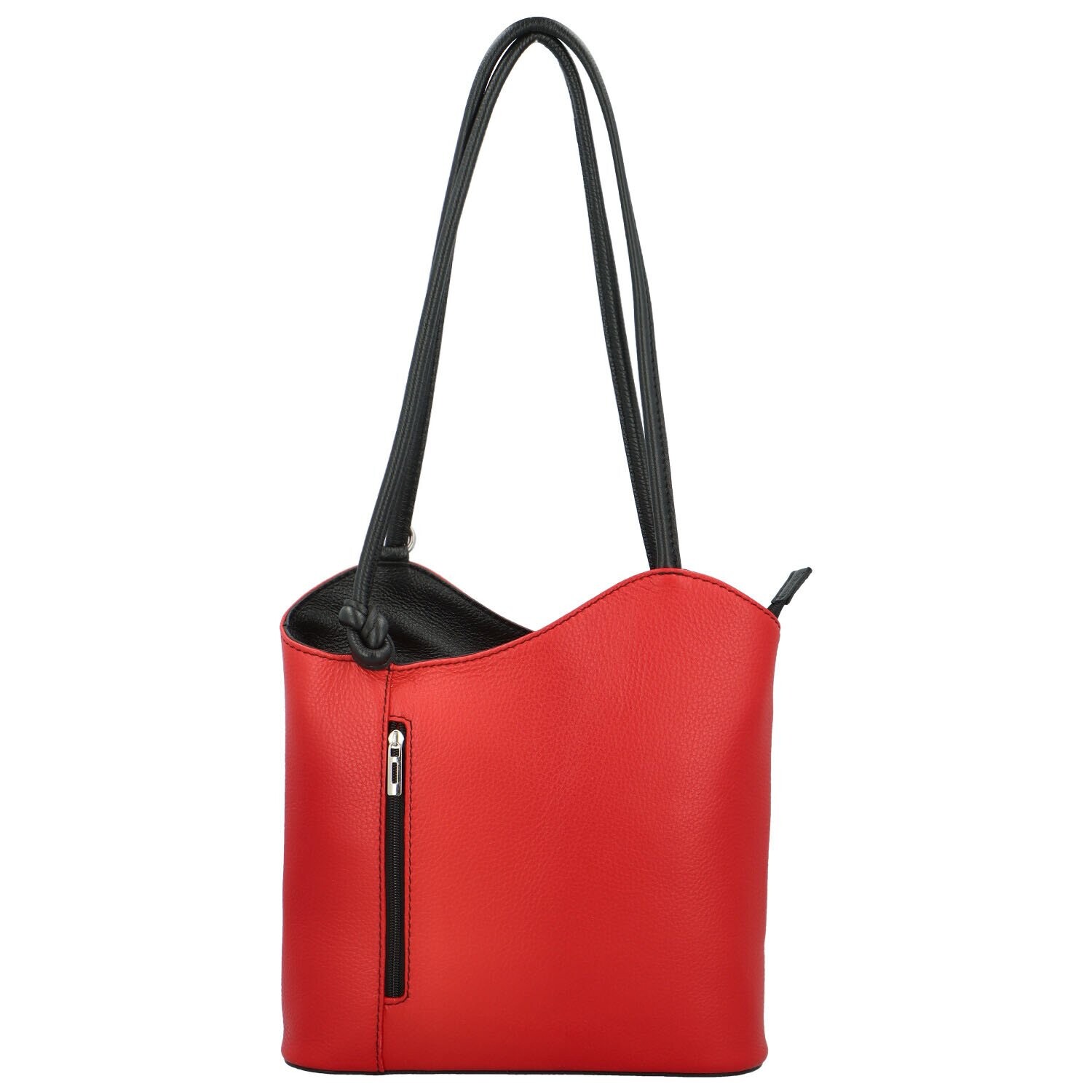 Luxusní dámský kožený kabelko-batůžek Livira, červený