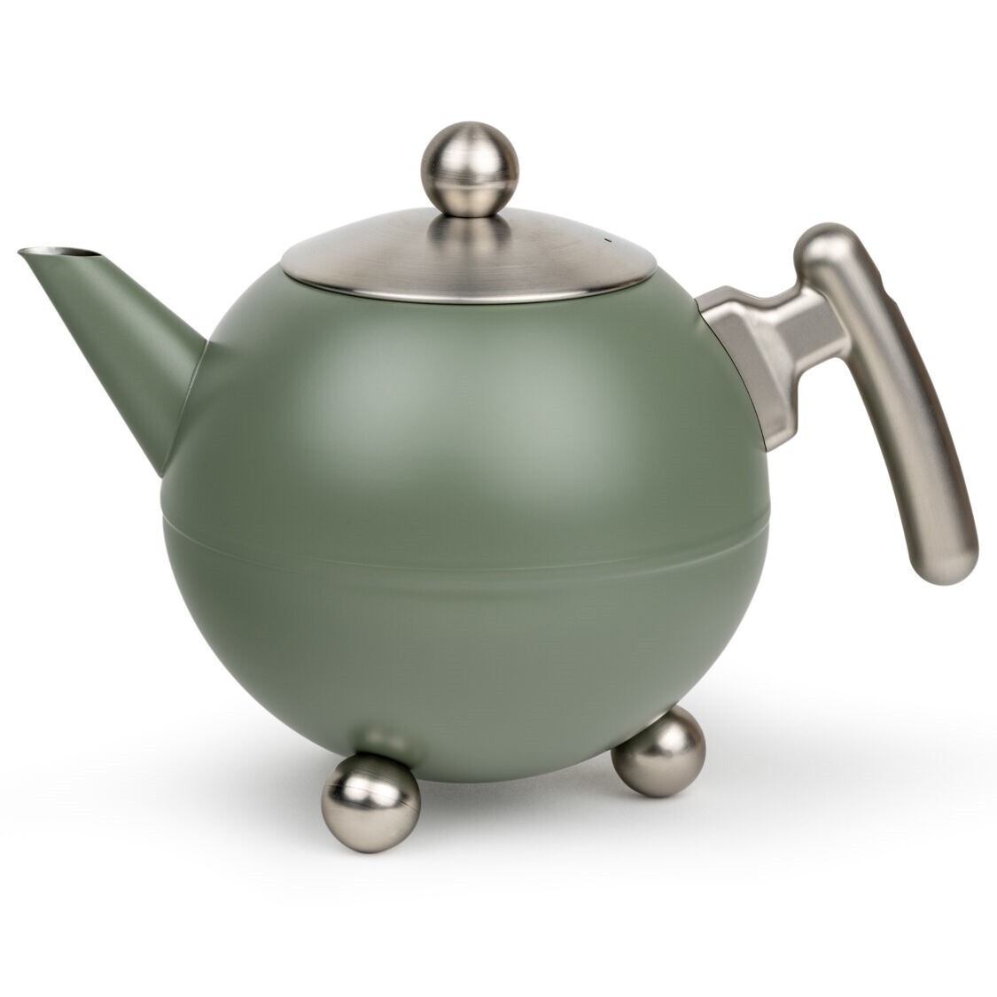 Čajová konvice DUET BELLA RONDE 1,2 l, armádní zelená, nerezová ocel, Bredemeijer