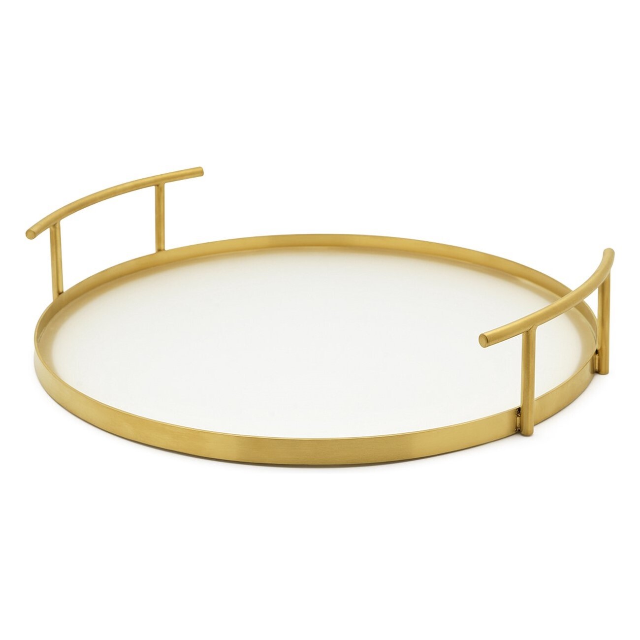 Servírovací podnos ARINTO 37 cm, zlatá, sklo / nerezová ocel, Leopold Vienna